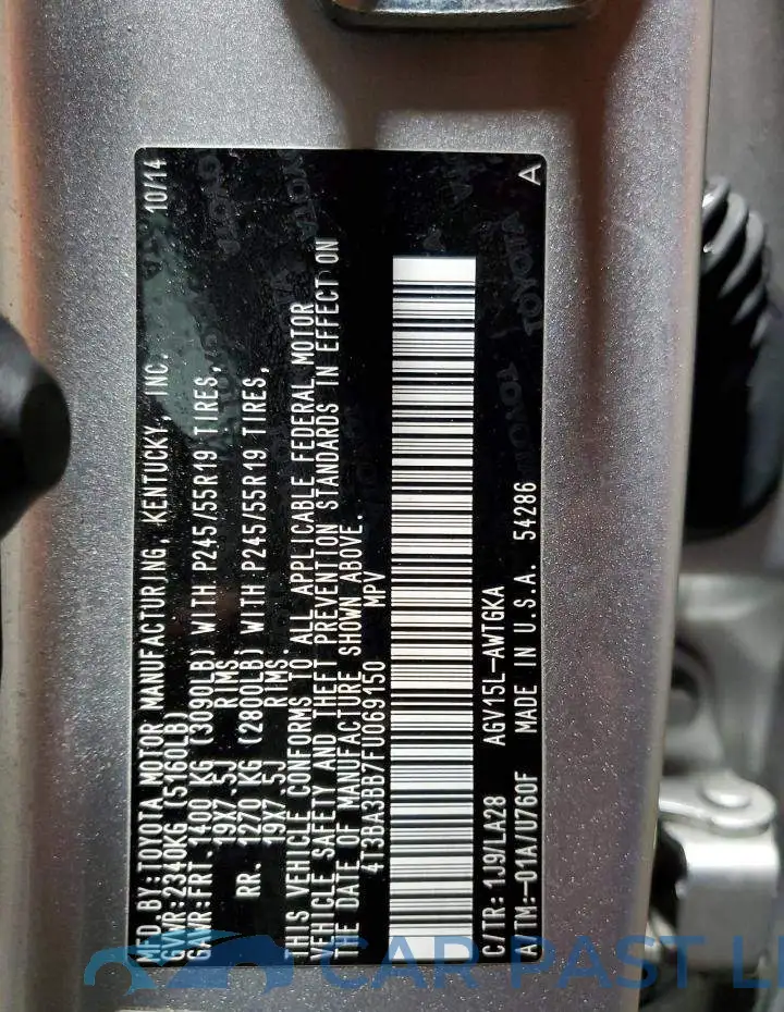 4T3BA3BB7FU069150# 12