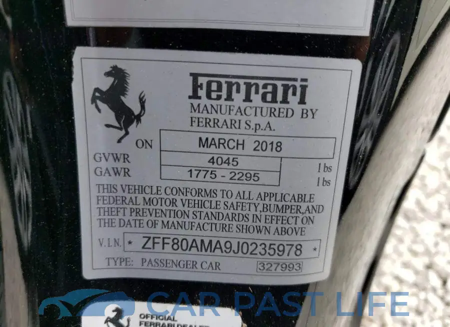 ZFF80AMA9J0235978# 10