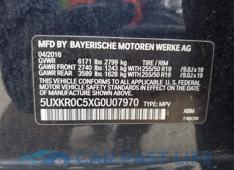 5UXKR0C5XG0U07970# 12