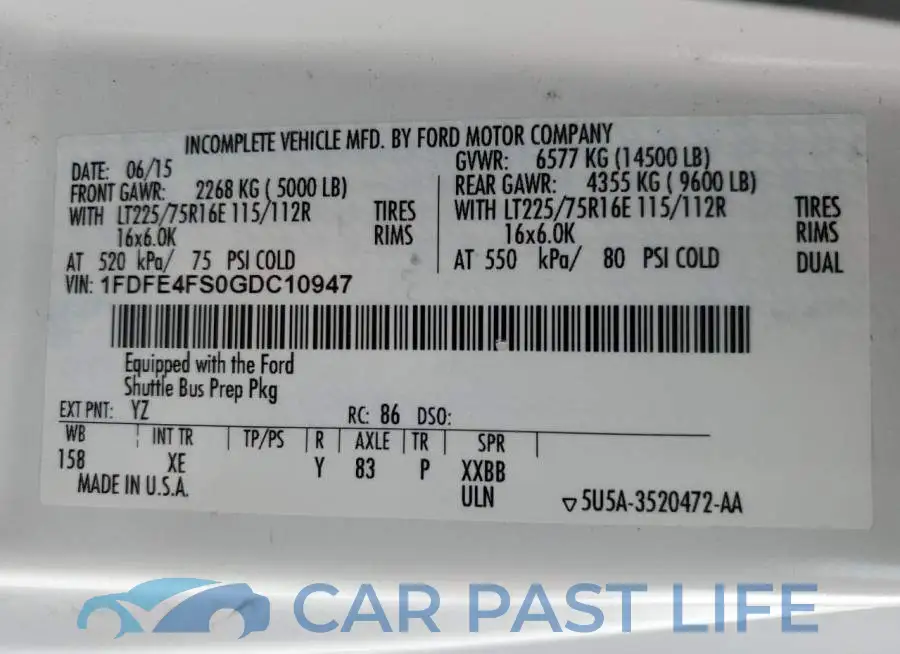 1FDFE4FS0GDC10947# 13