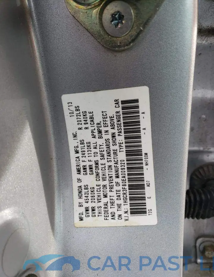 1HGCR3F80EA009320# 12