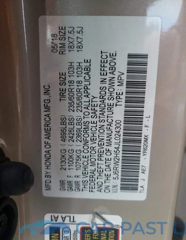 5J6RW2H54JL024300# 10