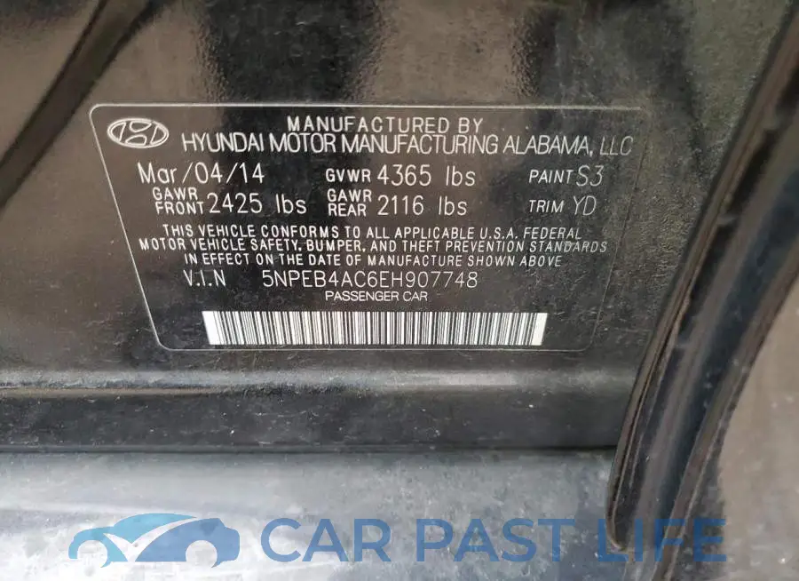 5NPEB4AC6EH907748# 12