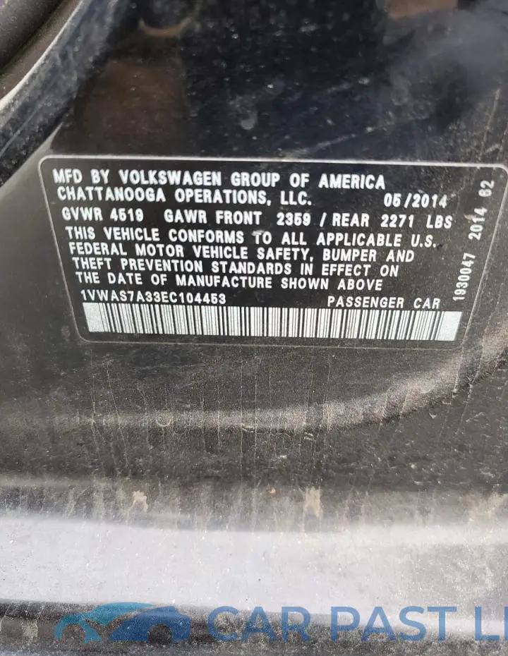 1VWAS7A33EC104453# 12