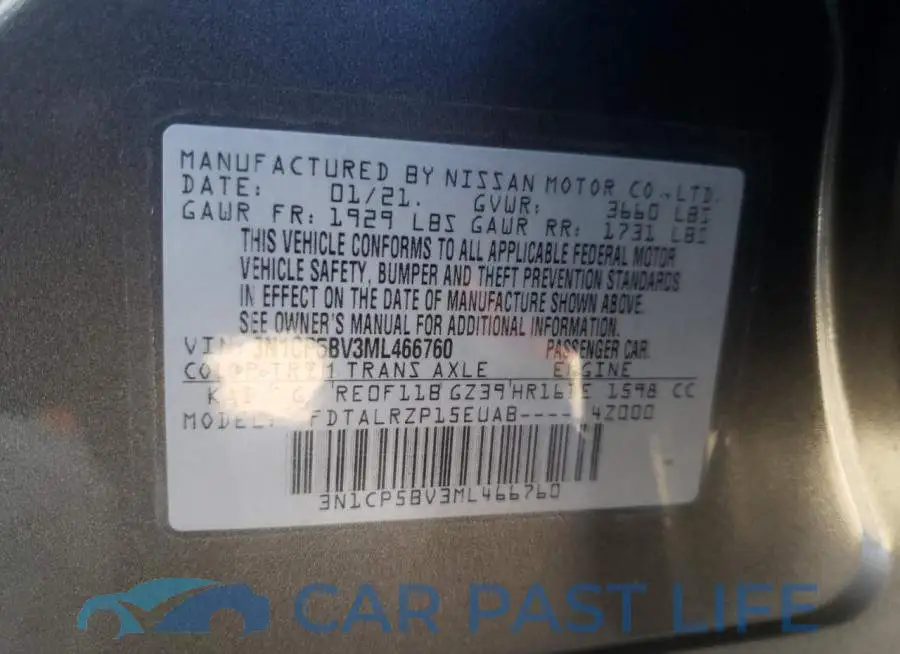 3N1CP5BV3ML466760# 13