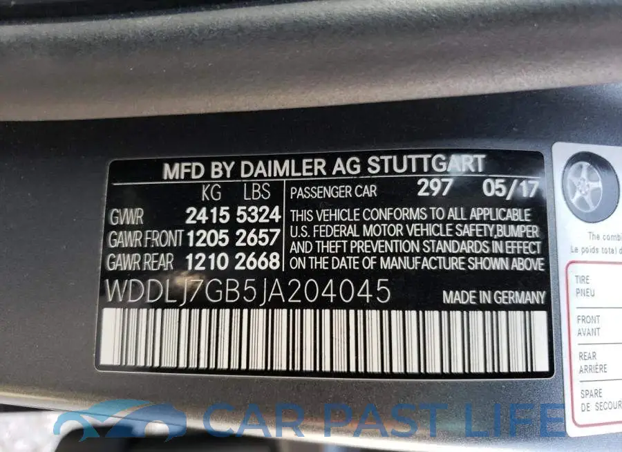 WDDLJ7GB5JA204045# 13