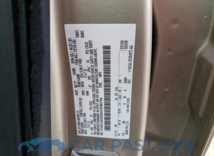1FMCU0GD9HUE86754# 13
