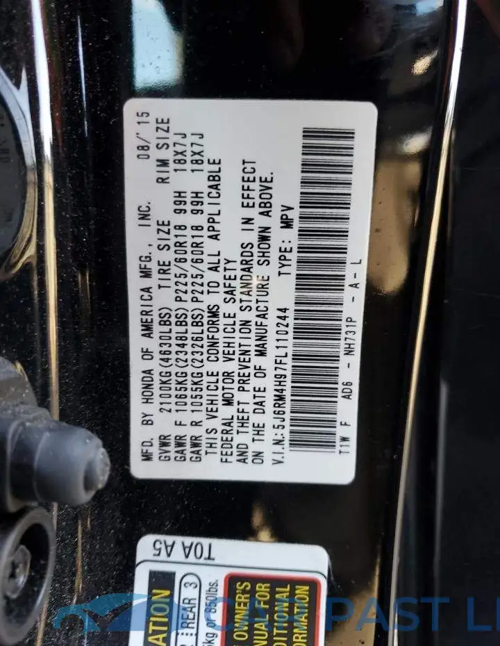 5J6RM4H97FL110244# 13