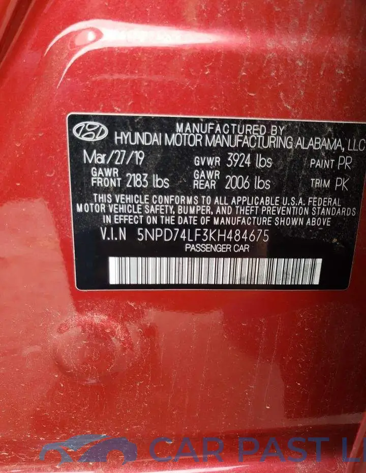 5NPD74LF3KH484675# 12