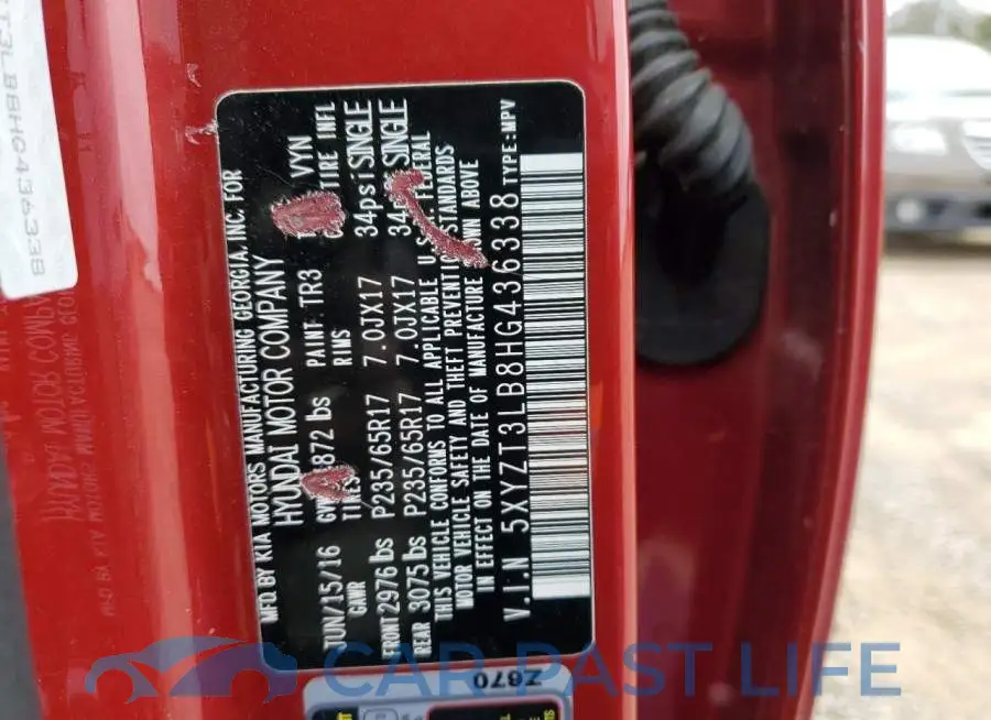 5XYZT3LB8HG436338# 13