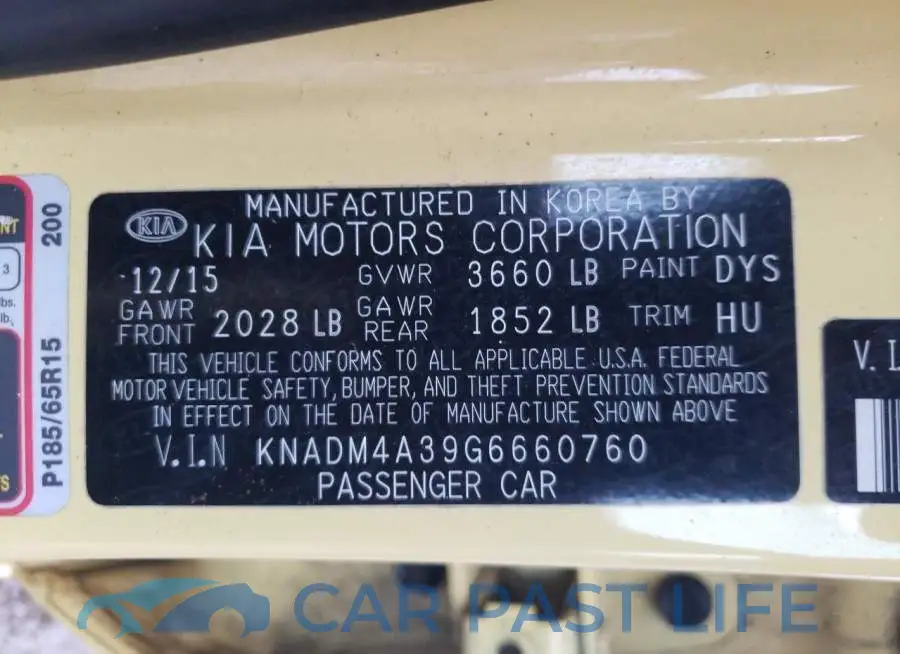 KNADM4A39G6660760# 13