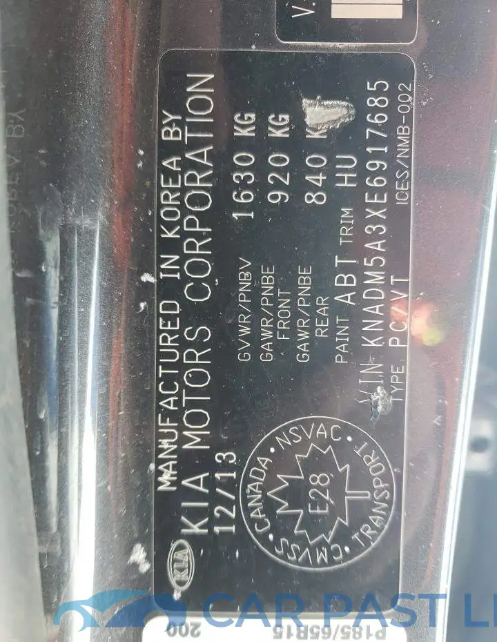 KNADM5A3XE6917685# 13