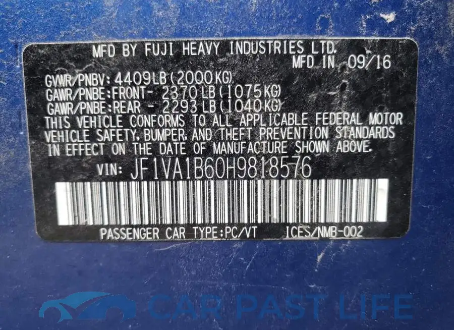 JF1VA1B60H9818576# 10