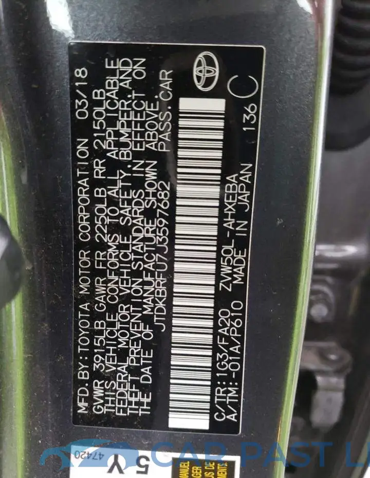 JTDKBRFU7J3597682# 13