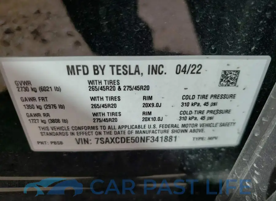 7SAXCDE50NF341881# 10
