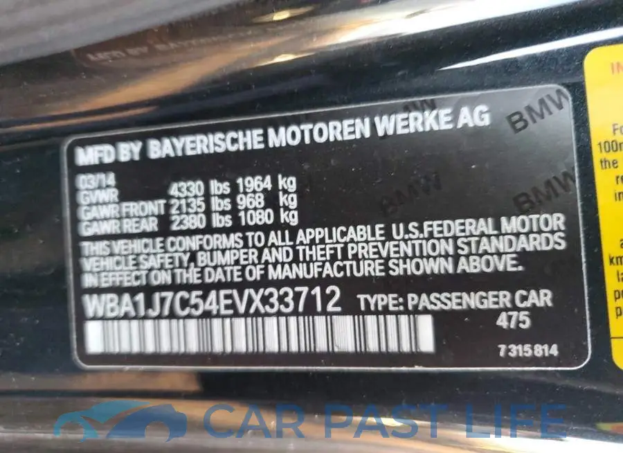 WBA1J7C54EVX33712# 12