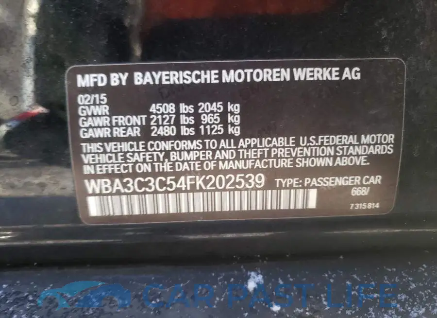 WBA3C3C54FK202539# 12