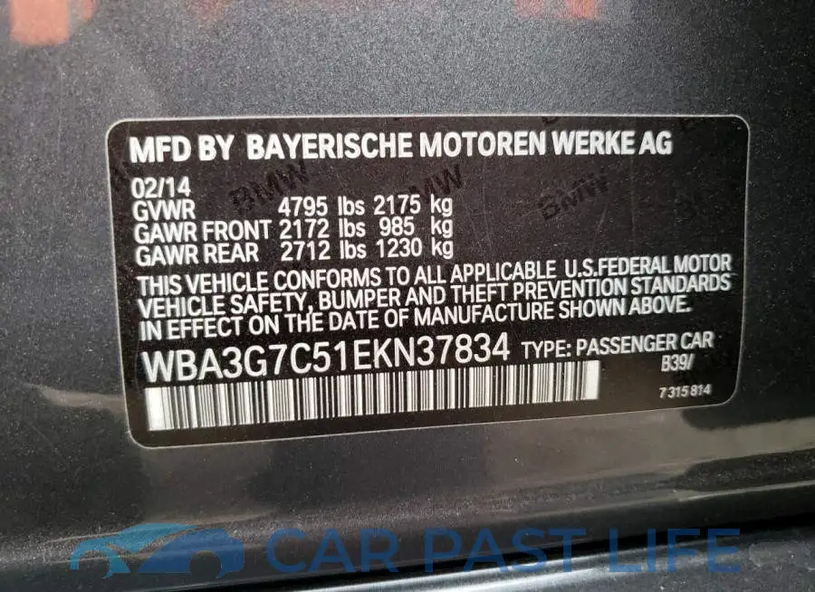 WBA3G7C51EKN37834# 12