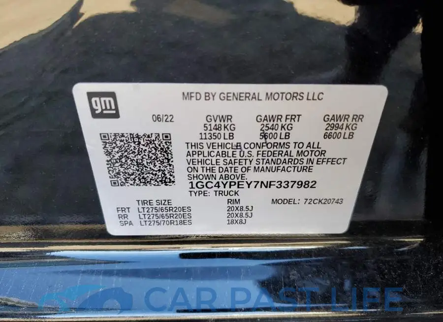1GC4YPEY7NF337982# 10