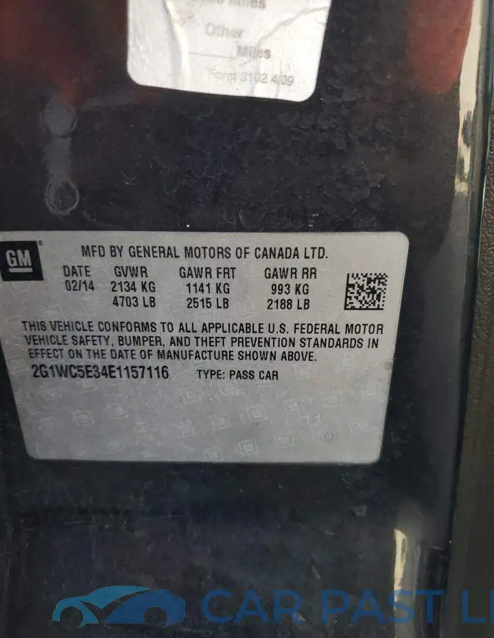 2G1WC5E34E1157116# 13