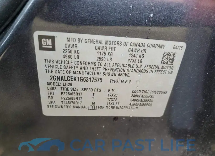 2GNALCEK1G6317575# 10