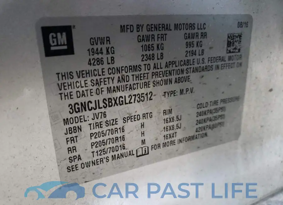 3GNCJLSBXGL273512# 12