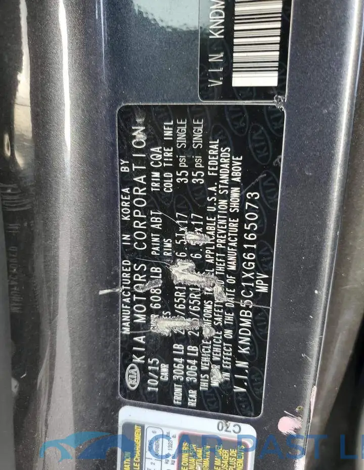 KNDMB5C1XG6165073# 13