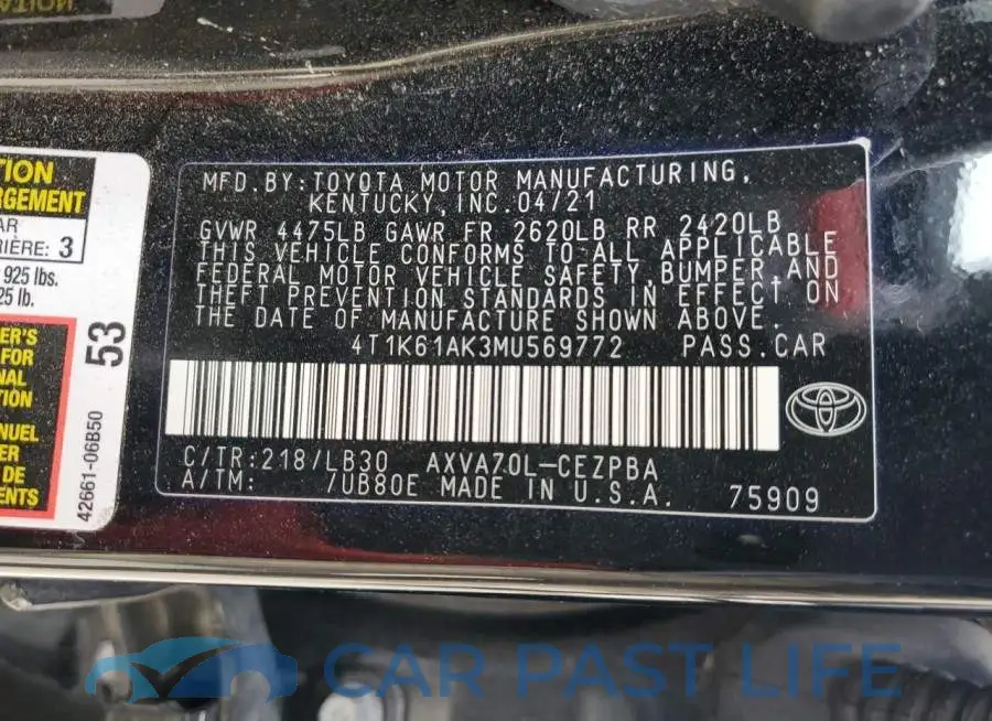 4T1K61AK3MU569772# 12