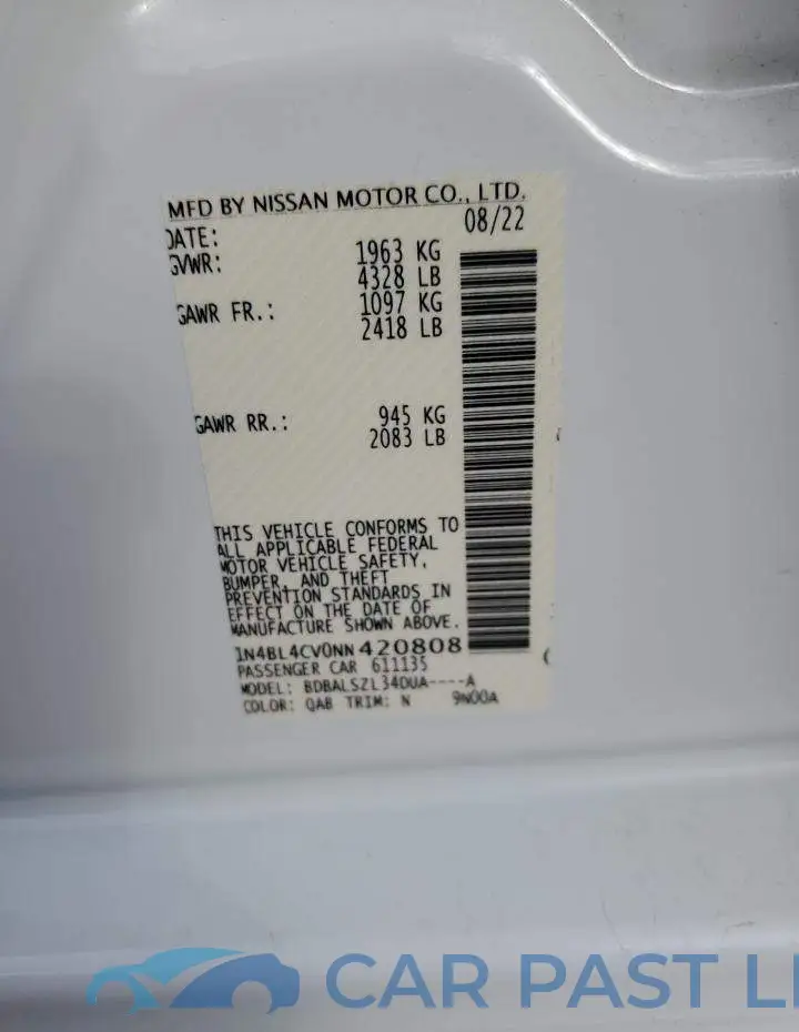 1N4BL4CV0NN420808# 12