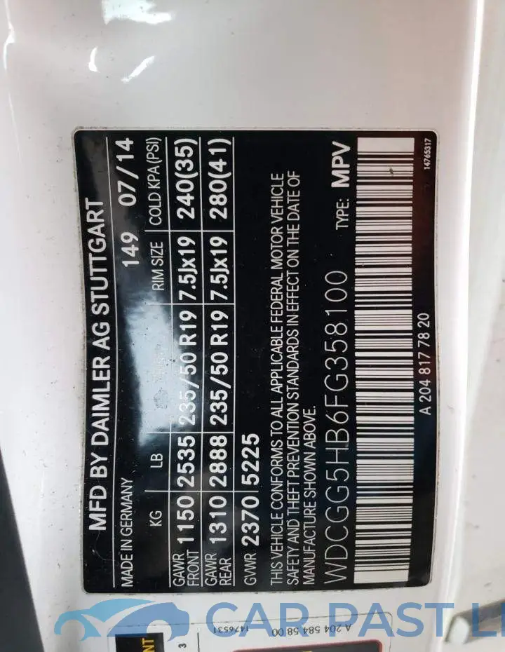 WDCGG5HB6FG358100# 12