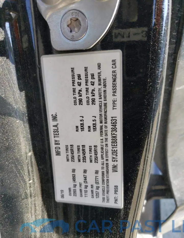 5YJ3E1EB8KF384631# 13