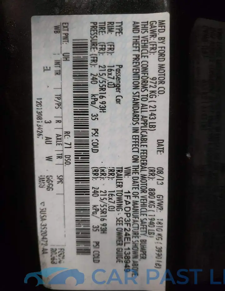 1FADP3F24EL138949# 13