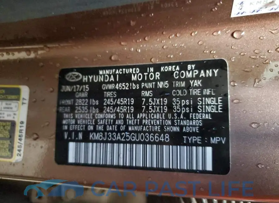 KM8J33A25GU036648# 12