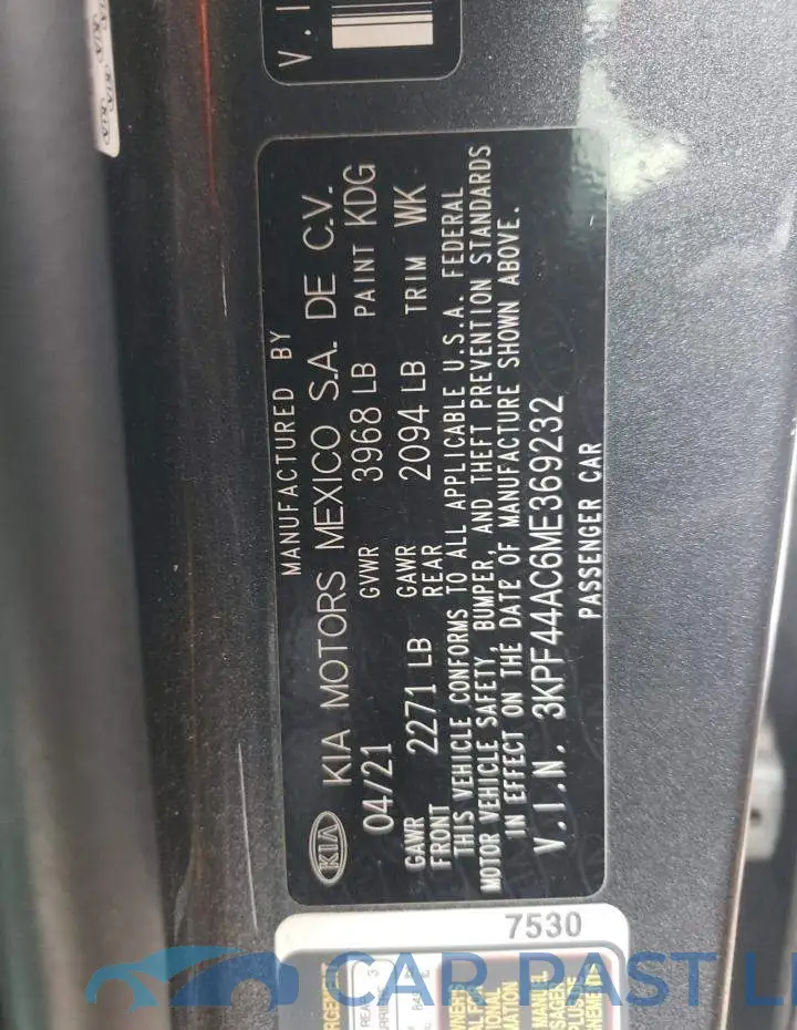 3KPF44AC6ME369232# 13