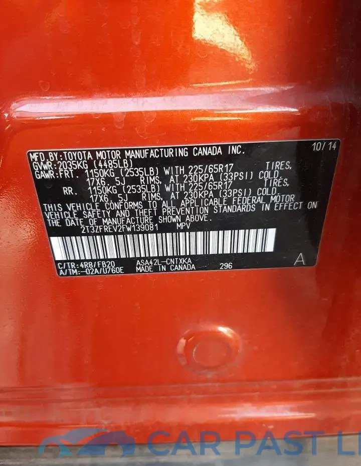 2T3ZFREV2FW139081# 12