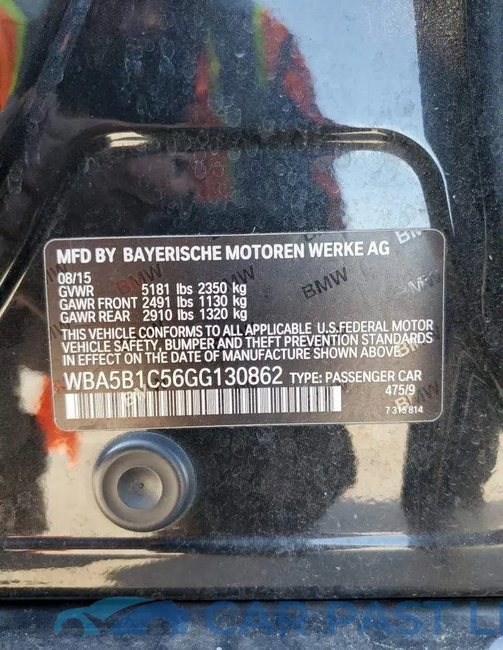 WBA5B1C56GG130862# 12