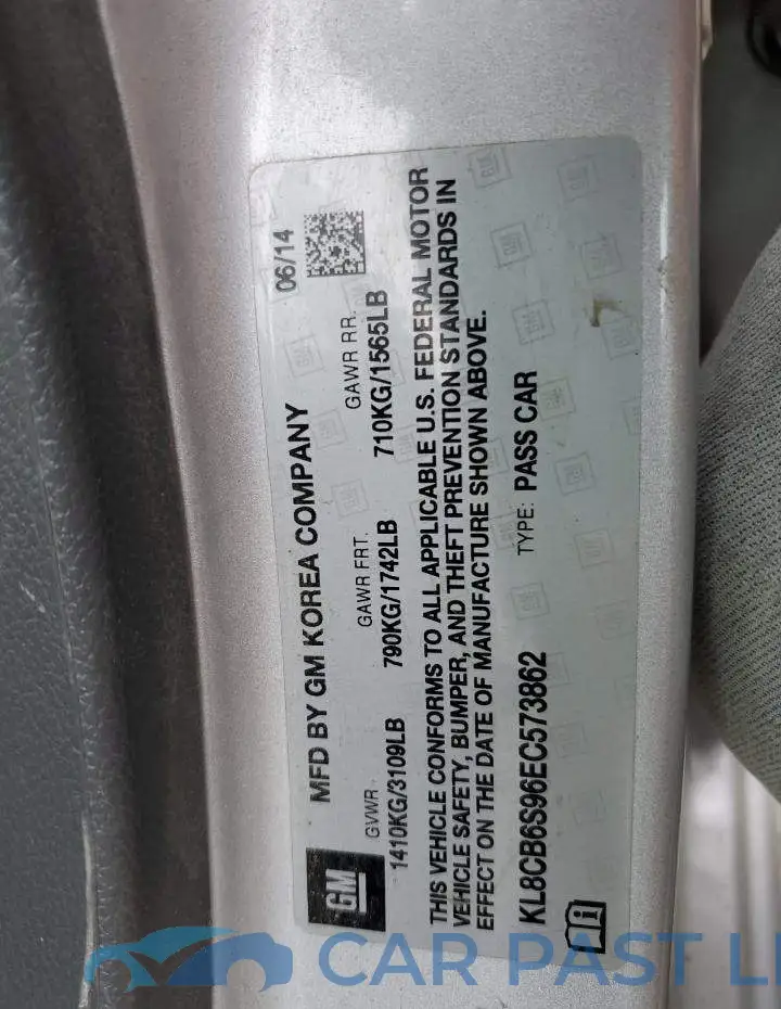 KL8CB6S96EC573862# 12