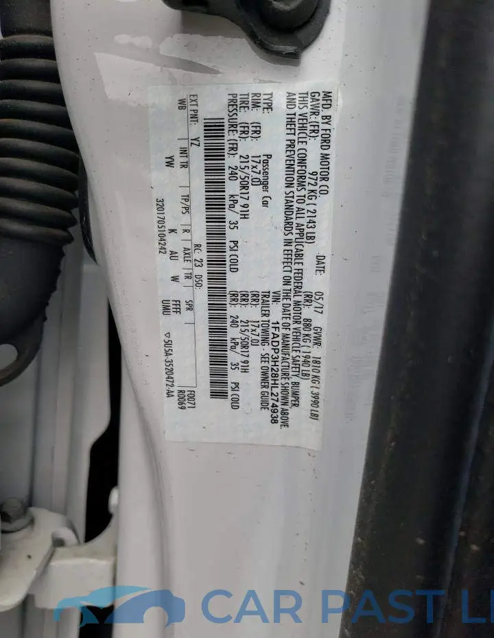 1FADP3H28HL274938# 12