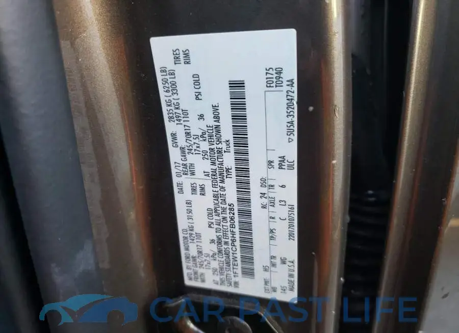 1FTEW1CP6HFB06285# 10