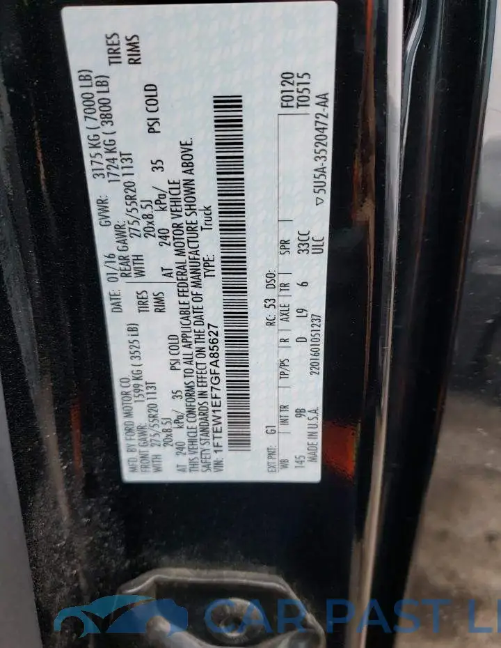1FTEW1EF7GFA85627# 12
