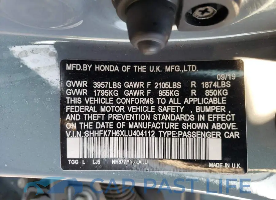 SHHFK7H6XLU404112# 12