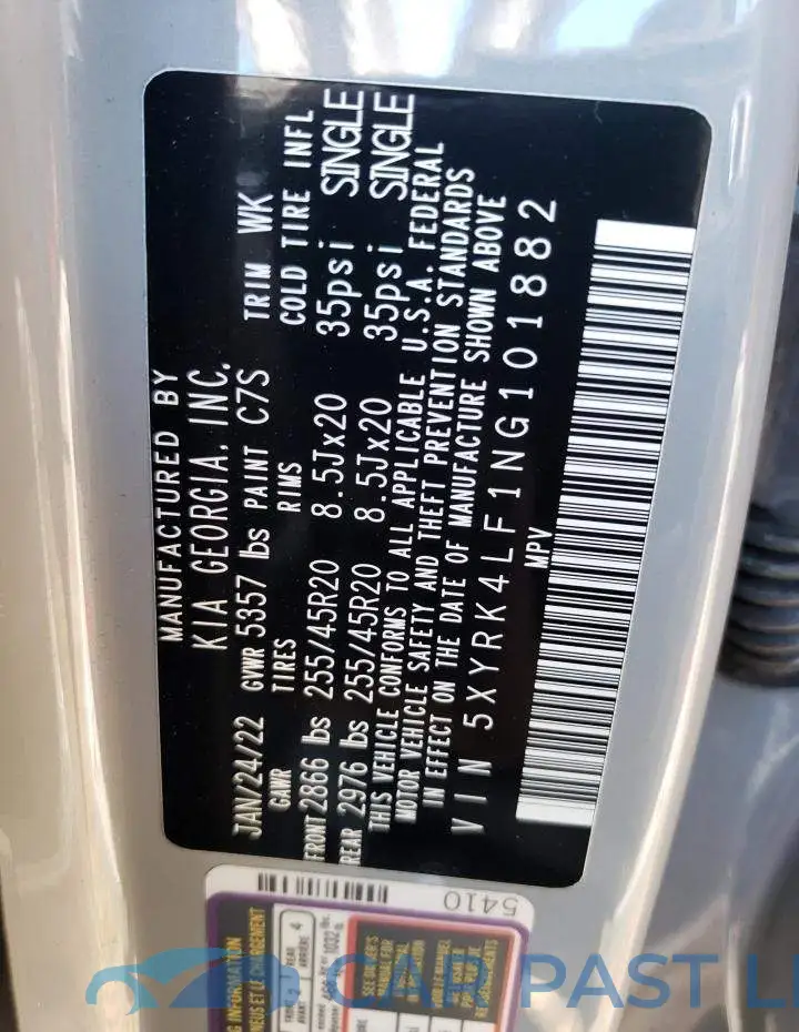 5XYRK4LF1NG101882# 14