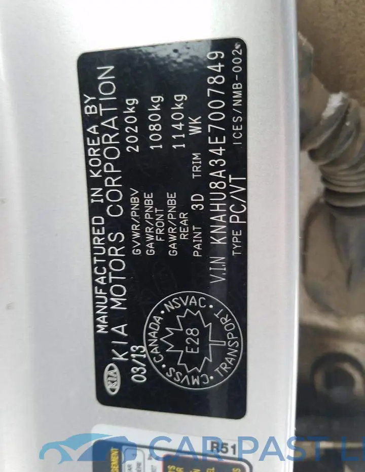 KNAHU8A34E7007849# 13