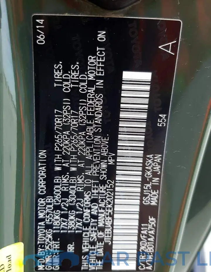 JTEBU4BF5EK202152# 13