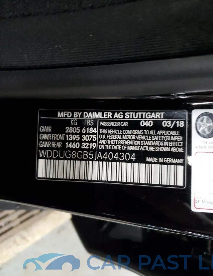 WDDUG8GB5JA404304# 12