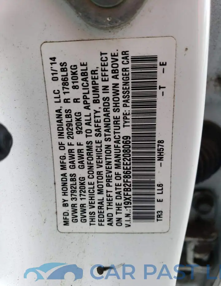 19XFB2F86EE208069# 12