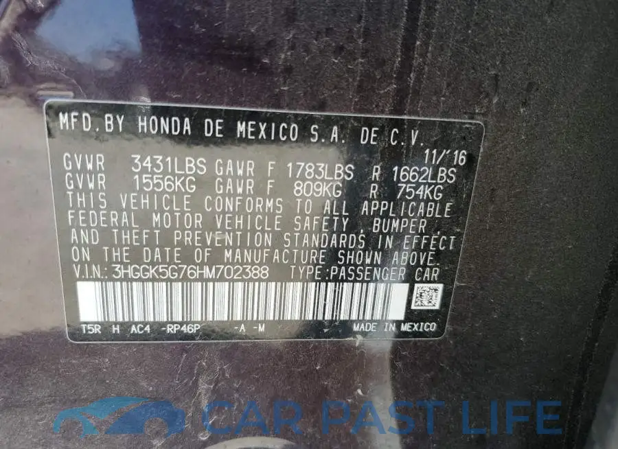 3HGGK5G76HM702388# 10