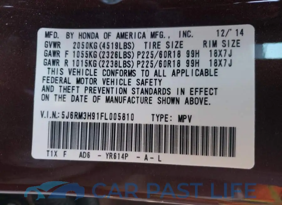 5J6RM3H91FL005810# 13