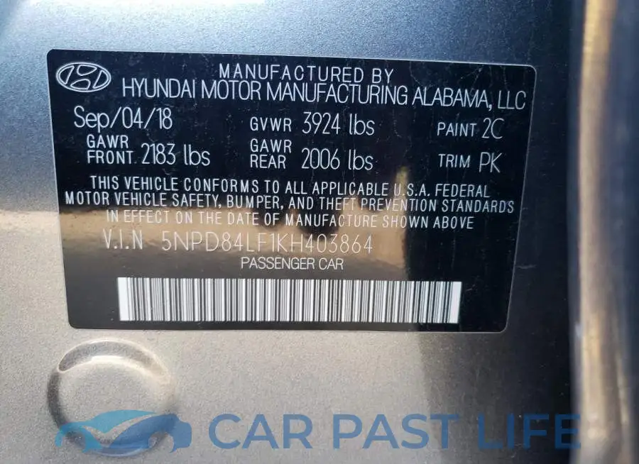 5NPD84LF1KH403864# 12