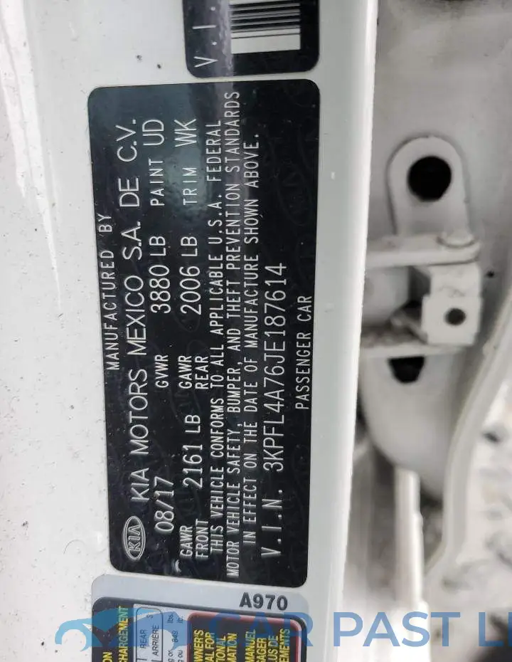 3KPFL4A76JE187614# 12